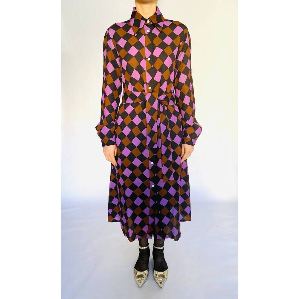 NEW GENTILE CATONE olimpia shirt dress in purple